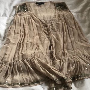 Chiffon blouse with sequin and button detail